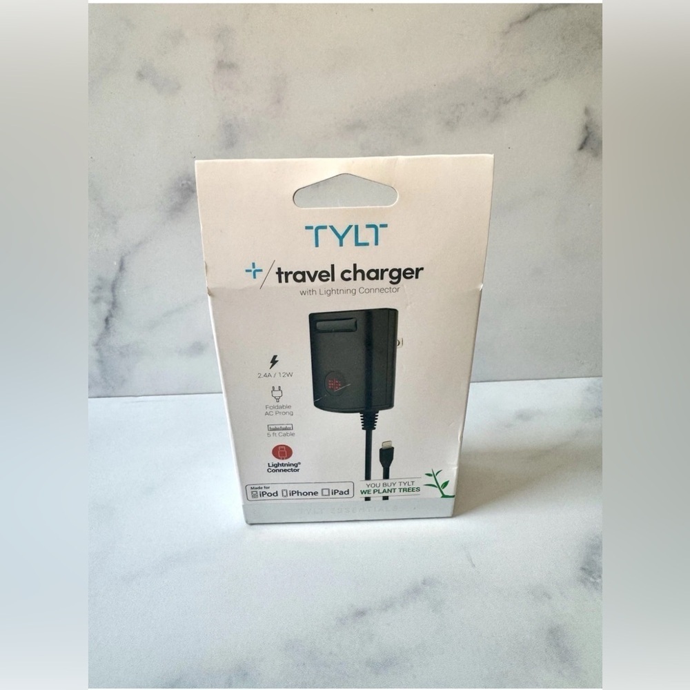 TYLT High-Speed Wall iPhone Charger w/ Built-In Lightning Cable – New Sealed